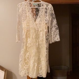 NWOT Leaves of Grass Parisienne Lace Dress & Silk Slip